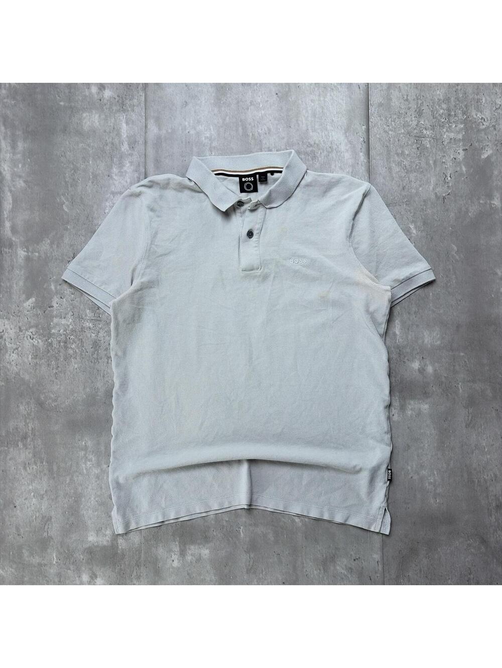 Y2K Grey Hugo Boss Grunge Skater Polo Shirt